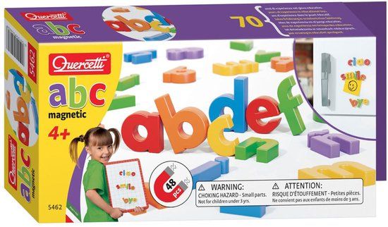 Quercetti kleine letters ABC magneten, 48st.