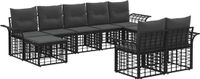 vidaXL - Bank loungeset - 9 zitplekken - Zwart en donkergrijs - Polyester