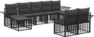 vidaXL - Bank loungeset - 9 zitplekken - Zwart en donkergrijs - Polyester