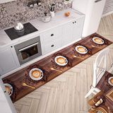 PETTI Artigiani Italiani - Keukentapijt, loper voor keuken, antislip en wasbaar, 52 x 180 cm, design koffie 2, 100% Made in Italy