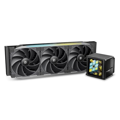 Sudokoo PROTEUS 360 AIO Liquid CPU Cooler 360mm, Waterkoeling CPU Koeler, 3,4” Aanpasbaar LCD-Scherm, 320W TDP,PWM-Pomp, Intel LGA1851/1700/1200 & AMD AM5/AM4 Compatibel, 2500-3600 RPM, Zwart