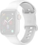 By Qubix - Siliconen Sportbandje - Wit - Maat M/L - Geschikt voor Apple Watch 38mm/40mm/41mm/42mm