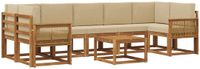 vidaXL - Hoek loungeset - 7 zitplekken - Polyester - Natuurlijk en beige