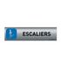 Plaque de porte aluminium brossé impressé -afmetingen 200 x 50 mm - dubbele face adhésif au dos - impressie UV-directement op aluminium (Pas de contre collage) (scaliers descendant)