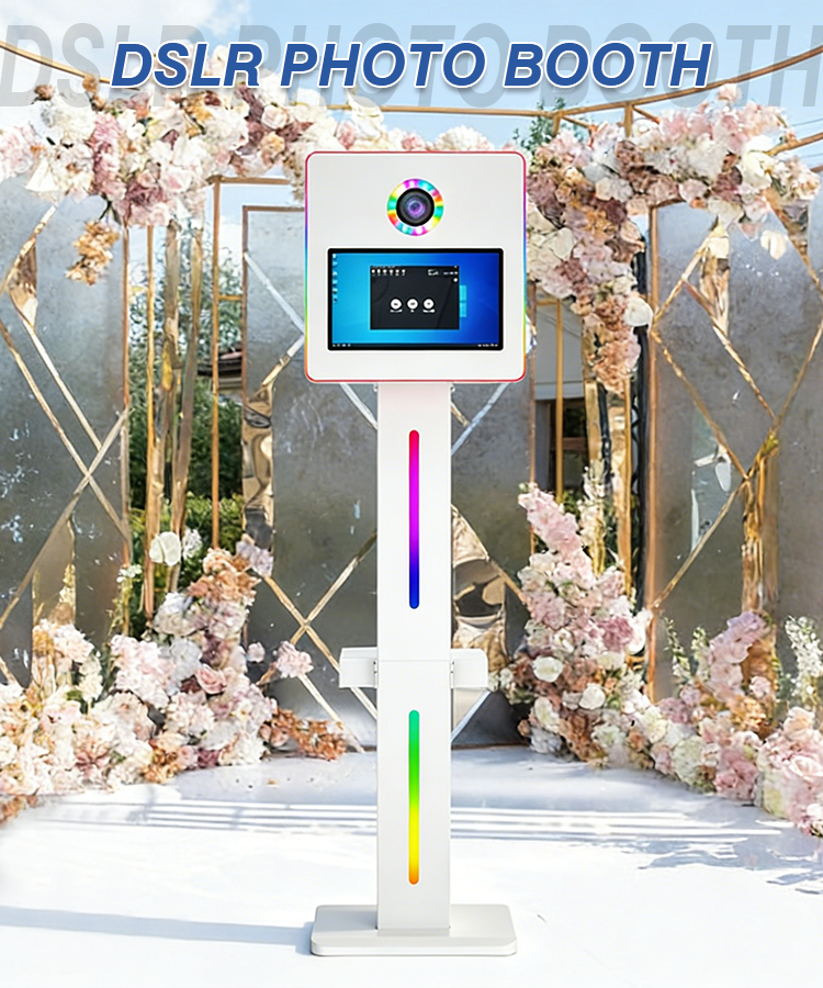 CNZKO Beste prijs: 15,6-inch selfie fotohokje, ideaal voor bruiloften, compatibel met DSLR camera's, inclusief RGB LED-lichtstatief, apparaat voor het delen op sociale media