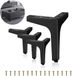 Winng B.V. Pieds de meuble triangulaires en métal - 4 pièces - Pieds de table - 13 cm - Noir mat