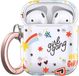 Keybudz Elevate Swarovski PodSkinz AirPods 2 en 1 hoesje met kristallen van Swarovski en roségouden ring karabijnhaak (Girl Power)