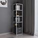 Moderne boekenplank, 160 cm hoogte, wit en antraciet, 100% melamine gecoat deeltjesbord, 18 mm dik, stevig metalen frame, stijlvolle opbergoplossing voor thuis en op kantoor