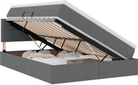 vidaXL LED opbergbed met matras Donkergrijs 140 x 190 cm Stof