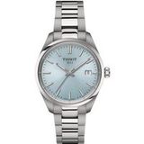 Tissot Montre femme PR 100, fond turquoise, 34 mm T150.210.11.351.00, boîtier en acier 316L, bracelet, Bracelet