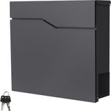ML-Design Brievenbus met krantenvak 37x11x37 cm antraciet roestvrij staal