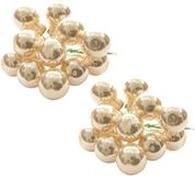 Decoris Kaemingk B.V. 20x Mini glazen kerstballen kerststekers/instekertjes parel 2 cm - Parel kerststukjes kerstversieringen glas