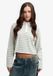Superdry - Athletic Essentials Rugbytop Oversized Pasvorm - Dames - Lange mouwen shirts - Ecru/Lichtjadegroen - Maat 12