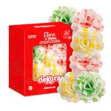 dekora Eetbare taartbloemen, roos, 6 stuks ouwelbloemen, 7 cm, drie kleuren, suikervrij, glutenvrij, lactosevrij, vegetarisch