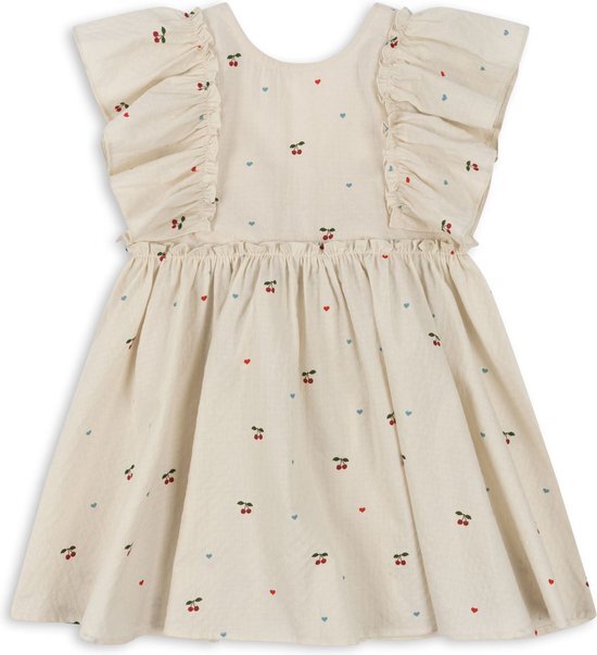 Konges Sl&#248;jd Evia jurk met strik - Cherry Coeur - Maat 3 jaar