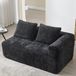 Gutent-Bank Canapé confortable pour 2 personnes, aucun assemblage requis, canapé en peluche avec coussin, poches latérales pour télécommande et téléphone portable, soigné et élégant, noir.