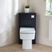 Hudson Reed Cluo WC-Ombouw Hoekmontage Modern Zwartgrijs met Reservoir, Exton Staand Toilet en Chromen Spoelknop