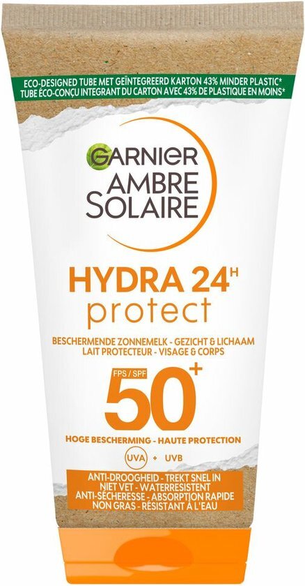 Garnier Ambre Solaire Reisformaat Zonnemelk met Karitéboter SPF 50 - Beschermende Zonnebrand Tegen Uitdroging - 50ml