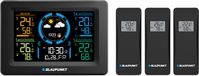Blaupunkt Station mét hygrometer / luchtdruk / voorspelling - 3 sensoren - Zwart
