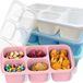 Lunchbox Set 4-delig pour Adultes & Enfants - 5 Compartiments - Récipients de Conservation des Aliments Réutilisables avec Couvercle Transparent - Adapté au Micro-ondes (2x Vert & 2x Rose)