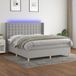 Maison Exclusive - Lit boxspring avec matelas et éclairage LED, gris, 180x200 cm, textile