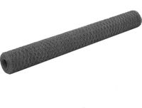 vidaXL Kippengaas 25x1,2 m staal met PVC coating grijs