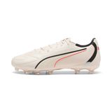 Puma King 20 Match FG/AG Unisex Football Boots, Sugared Almond Black-Ultra Red, 39 EU