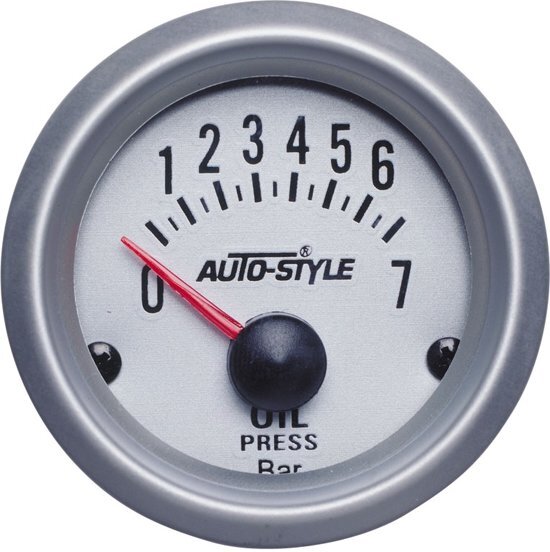 AutoStyle Performance-instrument Oliedruk-meter 0-7 bar 2''+ sensor zilver