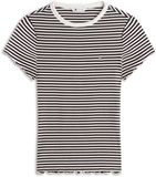 Tommy Hilfiger Tommy Jeans T-shirt XS Katoen Zwart/Ecru Streep Korte Mouw Lente/Zomer 2026