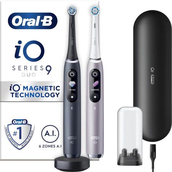 Oral-B iO 9 Elektrische Tandenborstel - Zwart/Roze - Volwassenen - Roterend