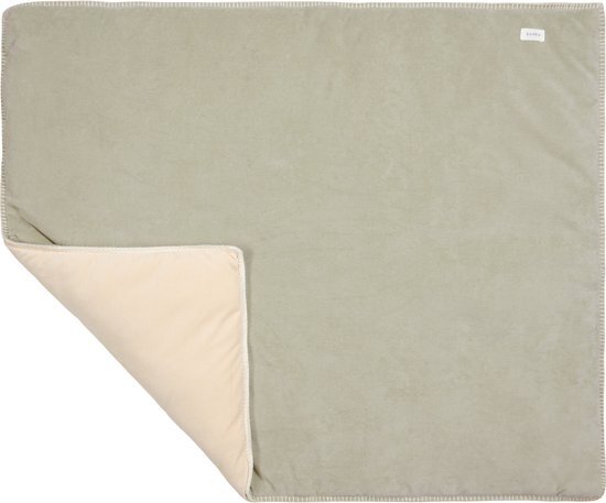 Koeka boxkleed Oddi - corduroy - lichtgroen/gebroken wit - 75x95cm