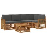 vidaXL - Buiten - bank - set - 5 - st - Natuurlijk - en - Antraciet