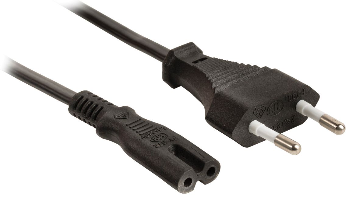 Valueline Power Cable - 2m - Black - C7 to Europlug