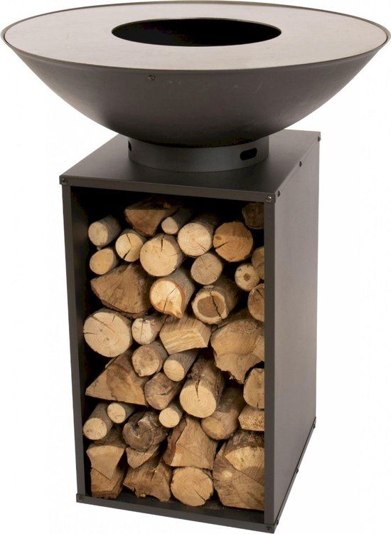 RedFire Onyx Classic BBQ - Ø80cm - Black - Steel - Fire Pit - Includes Cover
