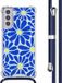 iMoshion Hoesje Samsung Galaxy S21 - Cobalt Blue Flowers Connect - Met Koord