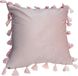 QUVIO Kussensloop met franjes - 45 x 45 cm - Lichtroze