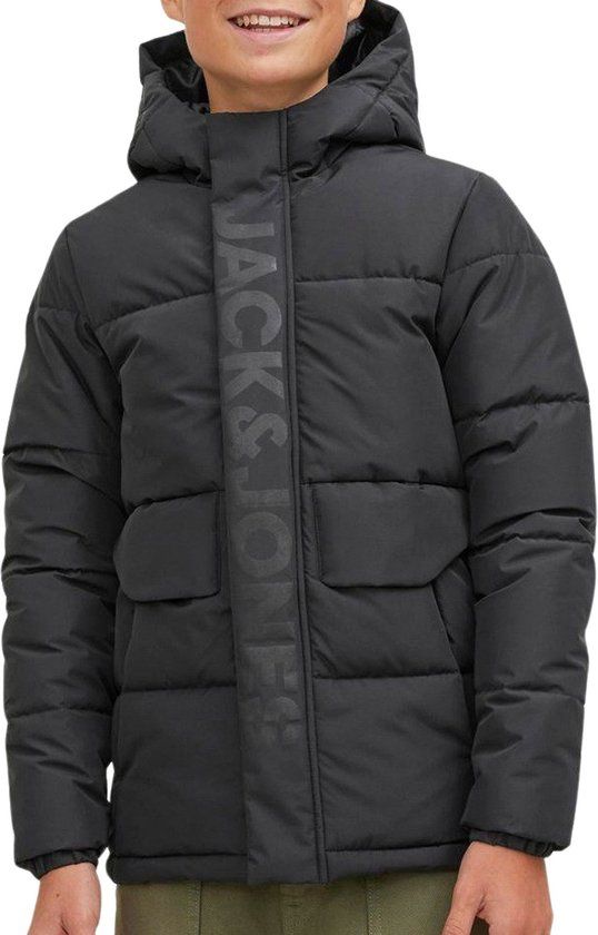 JACK & JONES JCOSPEED PUFFER SN JNR Jongens Jas - Maat 164 - Zwart