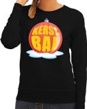 Bellatio Decorations Shoppartners Bv Foute kersttrui kerstbal rood op zwarte sweater voor dames - kersttruien XL
