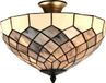 Lumilamp Tiffany Plafondlamp - Ø 41 cm - Grijs Glas - 2x E14