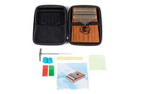 GEWA Kalimba duim piano mahonie, motief blad, 17 stalen rieten, stembaar, incl. tas, stemhamer, gebruiksaanwijzing