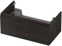INK - Onderkast 1 Lade Greeploos met Houten Keerlijst - 800x450x350 Mm - Intens Eiken