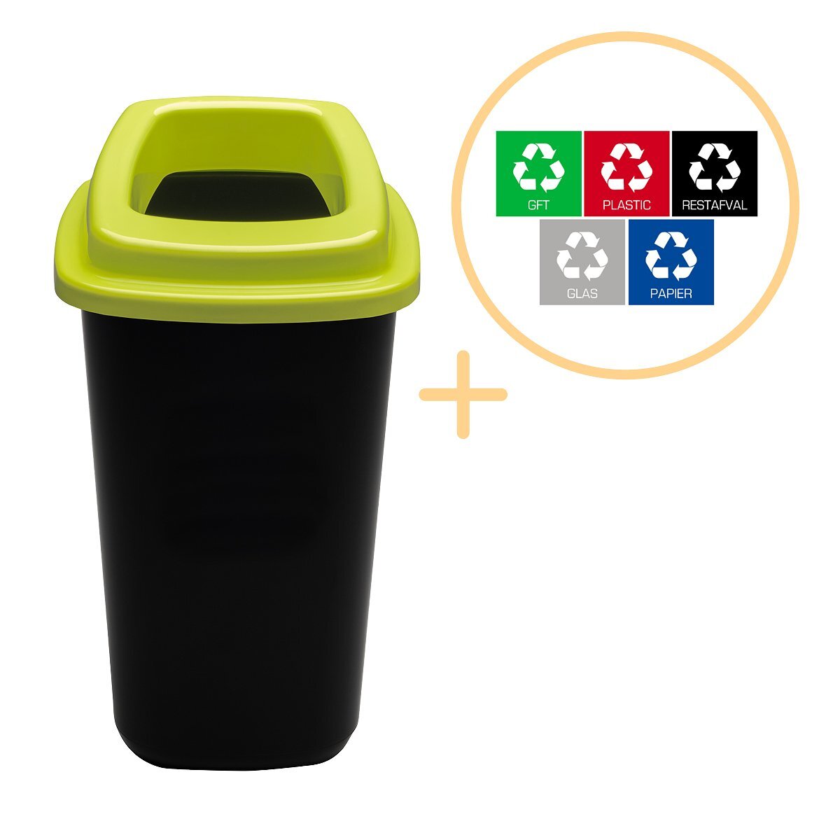 Orange Planet Plafor Prullenbak 45L groen, gemakkelijk afval recyclen