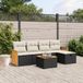 Maison Exclusive - Ensemble de meubles de jardin 6 pièces avec canapé et coussins, noir, en polyrotin