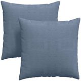 vidaXL Zitkussens 2 stuks Blauw 80 x 80 cm Corduroy stof
