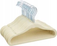 AmazonBasics Antislip Velours Kledinghangers Beige 28cm - Set van 15