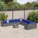 Prolenta Maison Exclusive - Tuinset voor in de tuin, bestaande uit 11 delen, met kussens, grijs, van polyrotan