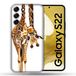 Beschermhoes Samsung Galaxy S22 Beschermhoes, motief Giraffe, wit