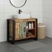 vidaXL Waschbeckenunterschrank mit Regal Mehrfarbig Massivholz Recycling