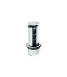 GTV Ingebouwd tafelstopcontact 100 mm, 3 x Schuko, zilver