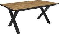 Happyment Table à manger London – Rectangulaire – Convient pour 4 à 6 personnes – Aspect haut de gamme – Bois massif – Pieds en X, noir – 170x90x75 cm